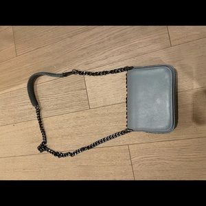 Light blue leather crossbody bag